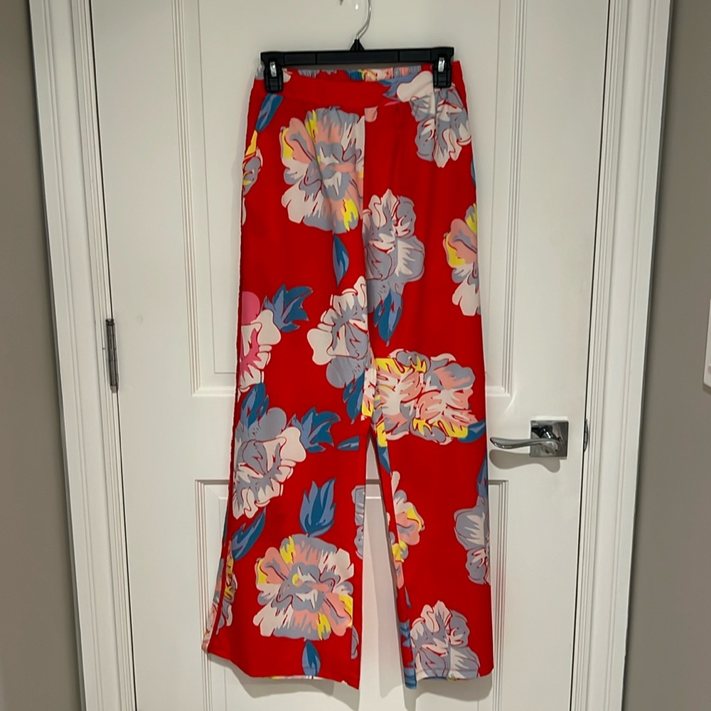 Love and harmony, fun, floral, tropical pants